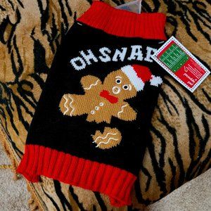 Pet Sweater Oh Snap Christmas Dog or Cat Red  ea. New w/ Tag!